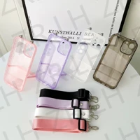 crossbody lanyard soft silicone case for iphone 13 12 11 pro max xr x xs 7 8plus se 2020 shockproof kickstand stand holder cover