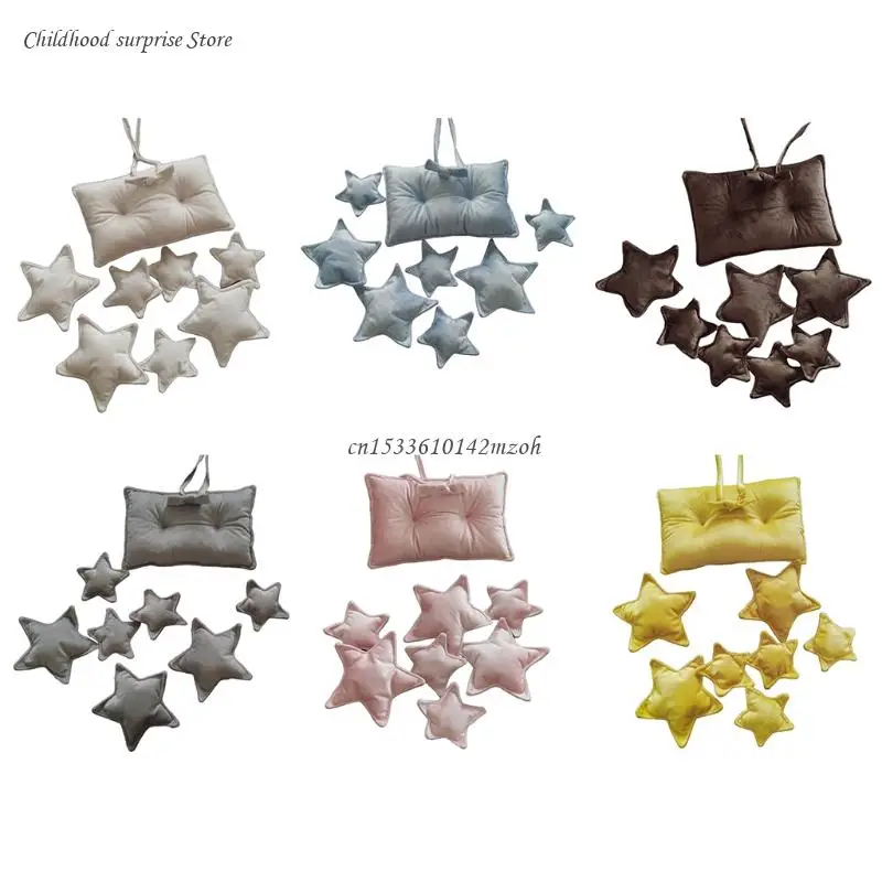 

9 шт./компл. реквизит для фотосъемки новорожденных, квадратная подушка для позирования + комплект со звездами, аксессуары для