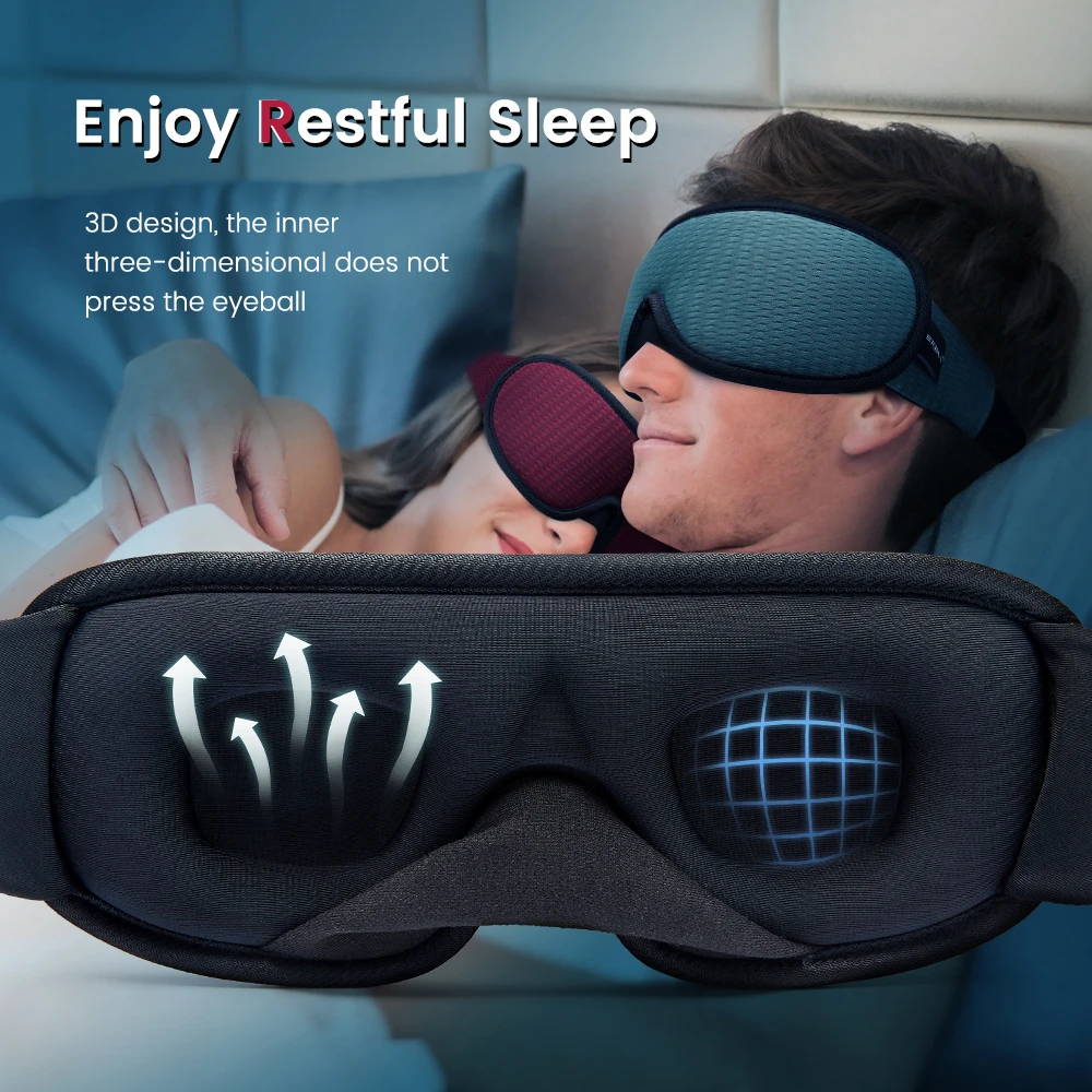 

3D Sleeping Mask Block Out Light Soft Padded Sleep Mask for Eyes Slaapmasker Eye Shade Blindfold Sleeping Aid Face Mask Eyepatch