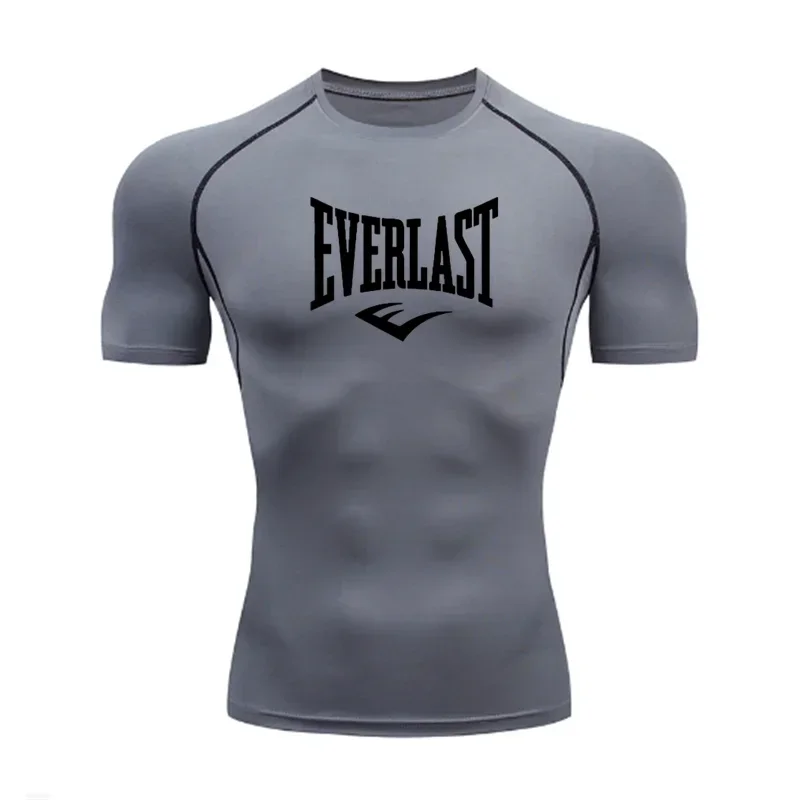 Фото EVERLAST Мужская компрессионная футболка с длинными рукавами, защита от солнца, вторая кожа, бег, фитнес, защита от рашпин, тренировочная одежда №5