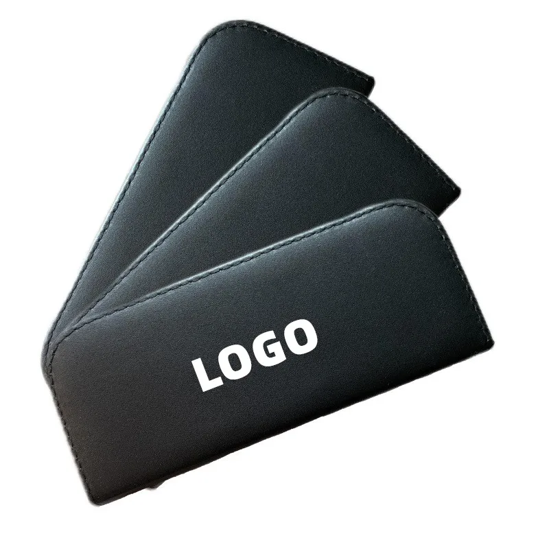 

Pu leather black simple scissors receive leather case scissors bag storage bag can be customized logo custom logo photo