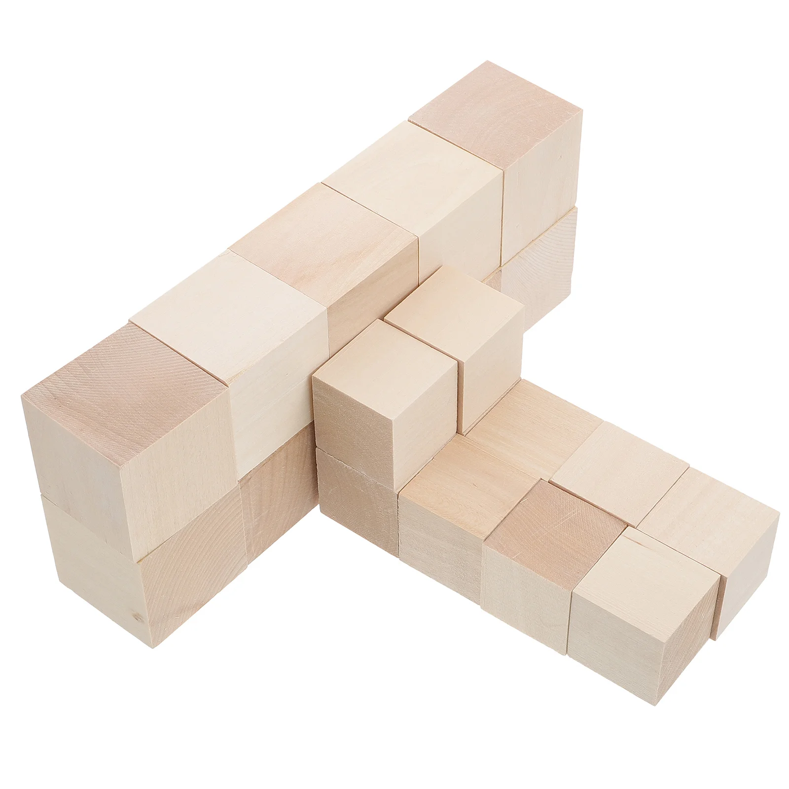 

20pcs Unfinished Wooden Blocks Wood Material DIY Wood Block Building Blocks