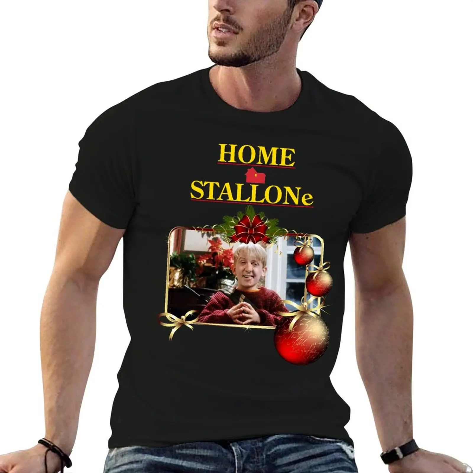 Фото Футболка Home Stallone, повседневная, из мягкого хлопка, с короткими рукавами №1