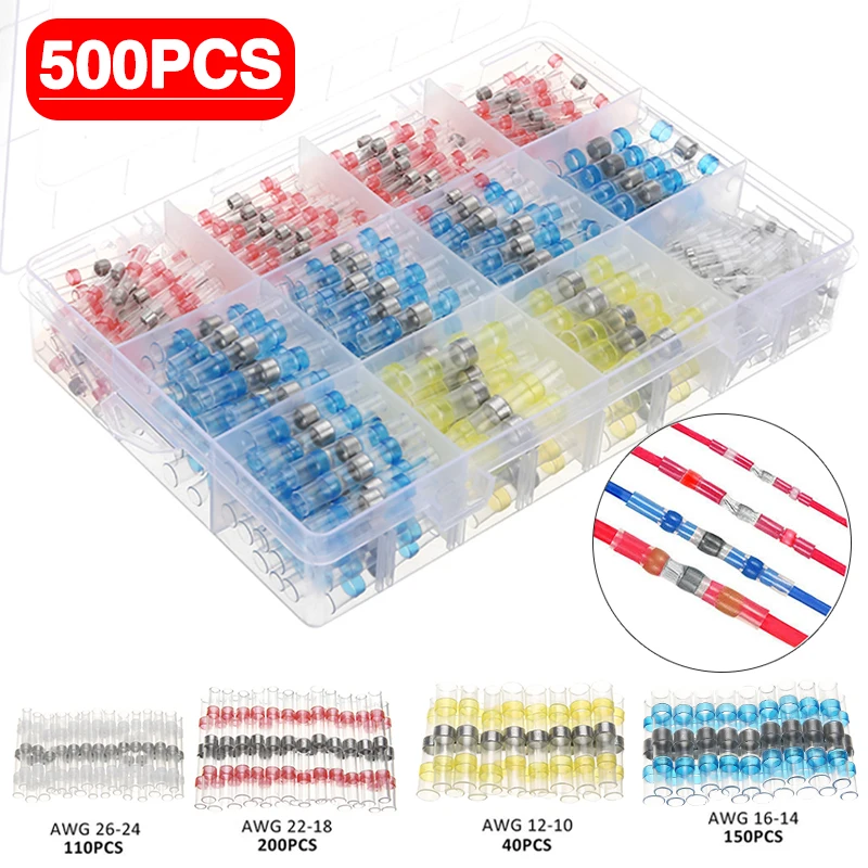 

500 шт., водонепроницаемые термоусадочные втулки для проводов