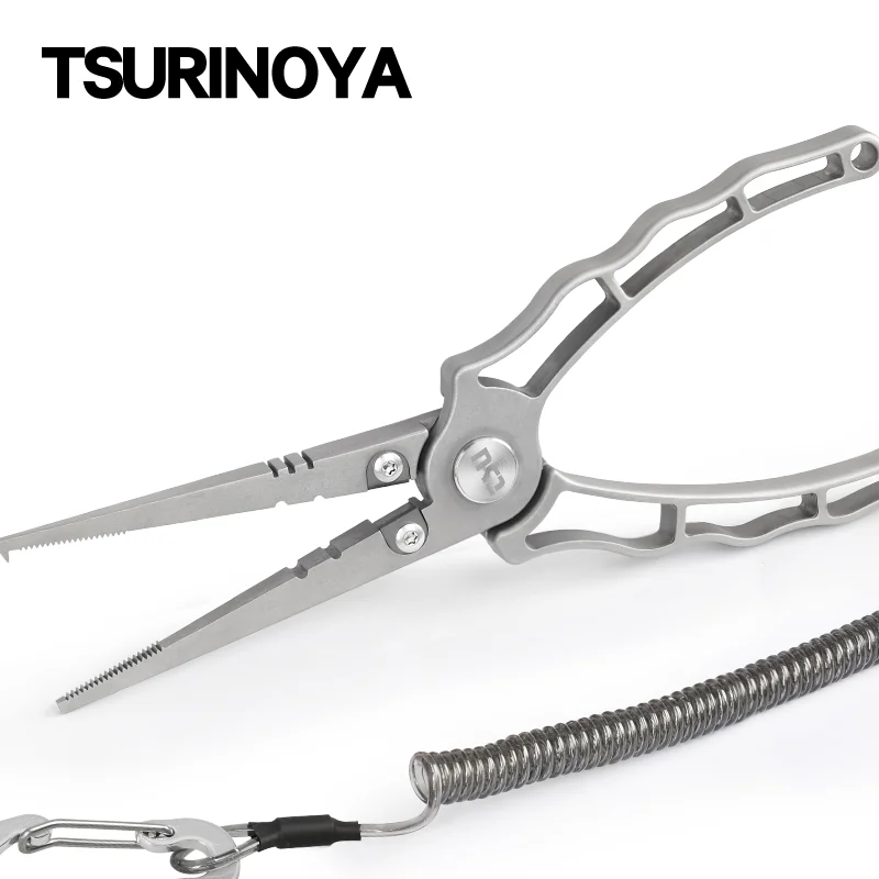 

TSURINOYA Saltwater Fishing Pliers Long Nose Multifunction Stainless Steel Hook Remover Tool Braid Line Cutter Split Ring Opener