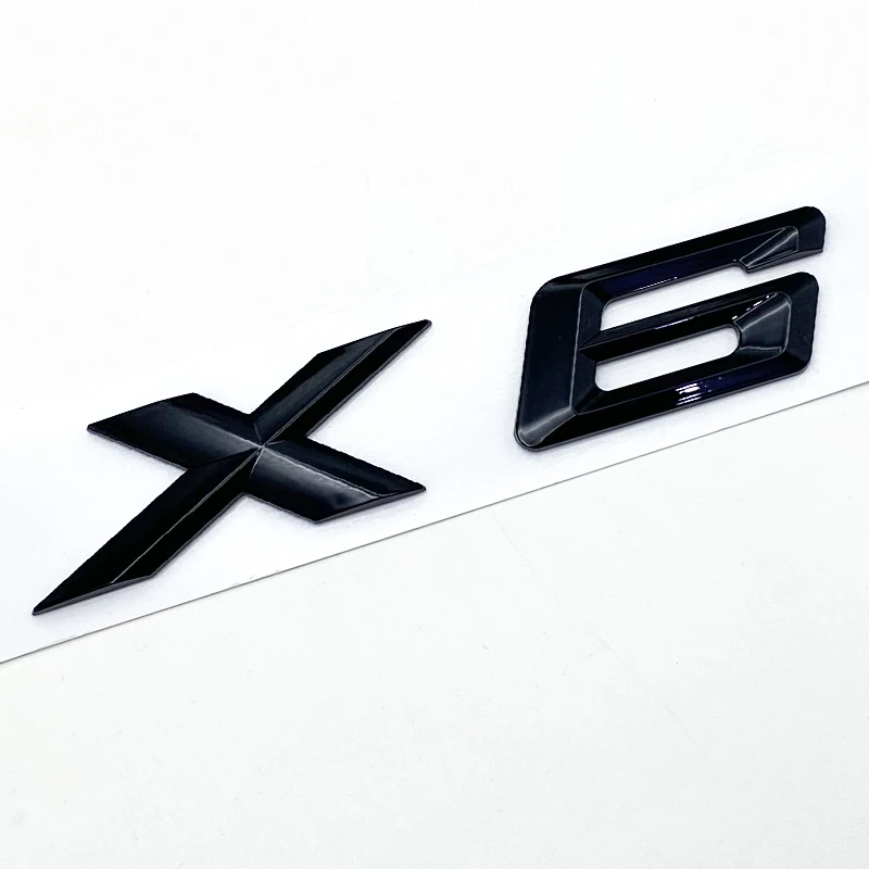 

3D ABS черный хром автомобильные буквы задний багажник значок X6 логотип для BMW X6 наклейка эмблема X6 надпись аксессуары