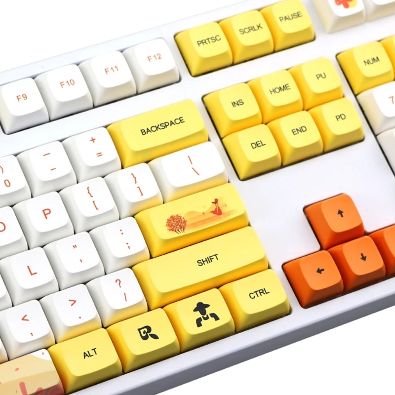 

Толстые колпачки для клавиш PBT Dye SUB XDA 129 осенние колпачки для клавиш для 61/68/75/84/980