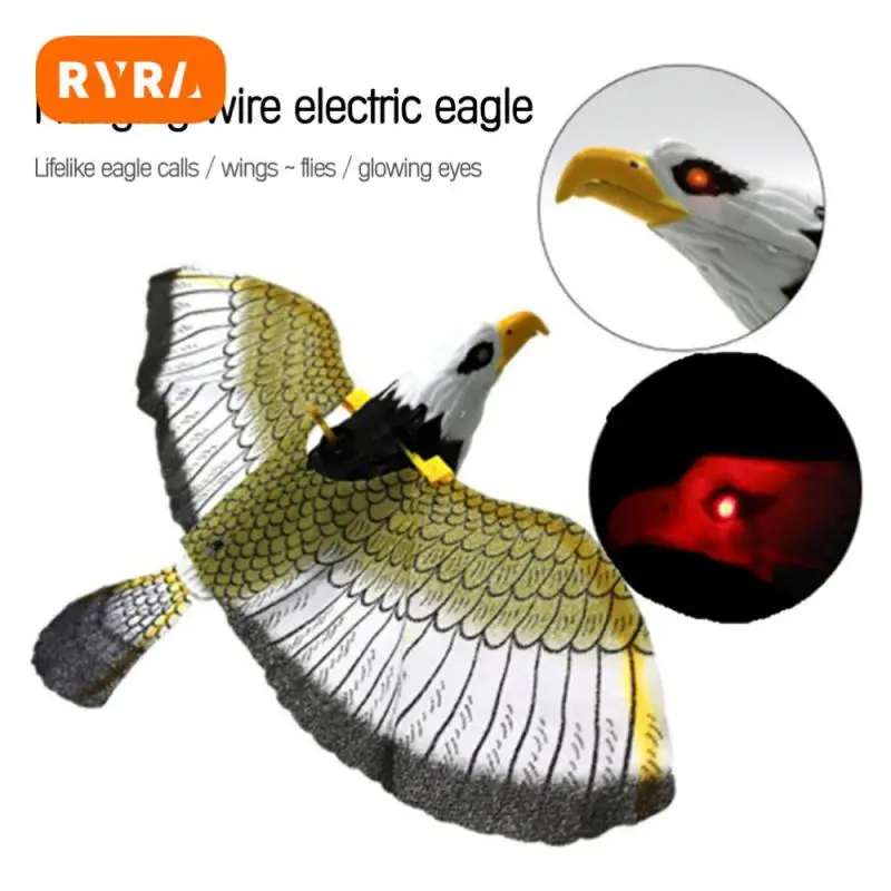 

Simulation Hanging Eagle Creative Garden Luminous Bird Repellent Statue Crafts Ornament Miniatures DIY Farm Garden Decor