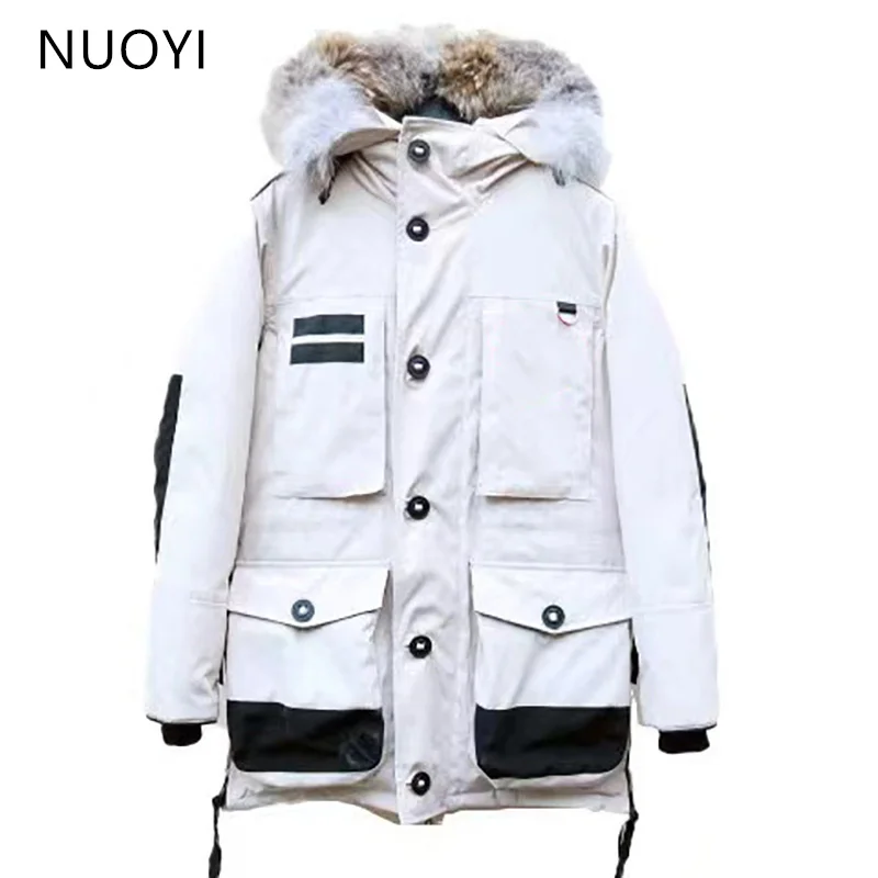 

Men Canadian Down Jacket Snow Curse Waterproof Parka Expedition Coat White Goose Down Snowcoat Male Coat Jacket 9512M XS-2XL