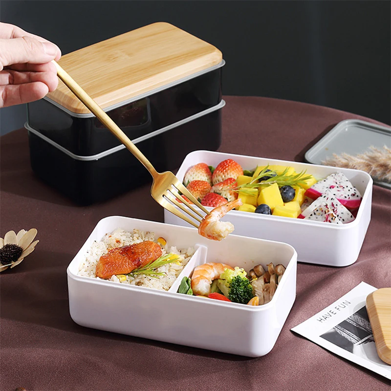 

Japanese Bento Box Double Airtight Microwavable Lunch Box Split Double-layer Food Container for picnic, student, office worker