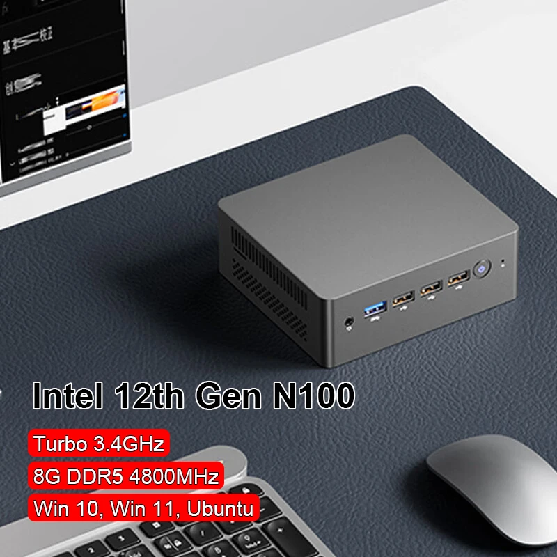 

SZYIYUN Mini PC Intel 12th Gen N100 LPDDR5 8GB RAM Desktop Gaming Computer Windows 10 11 Ubuntu Mini Host WiFi Bluetooth