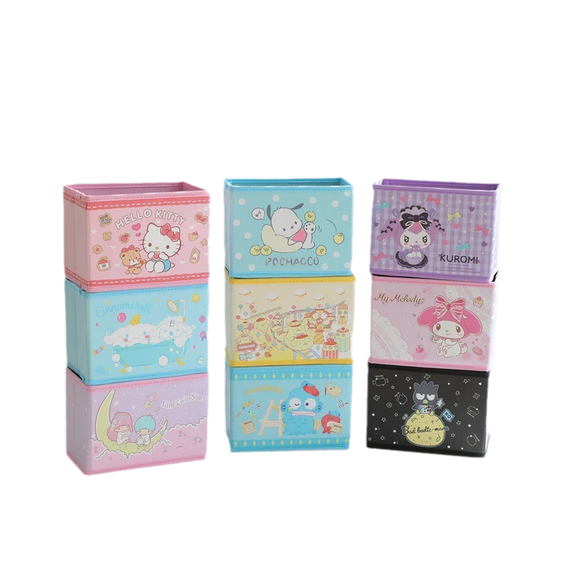 

Kawaii Sanrio Cinnamoroll Hello Kitty My Melody Настольный ящик для хранения аниме милая девушка сердце ПВХ Косметика канцелярские принадлежности Органайзер