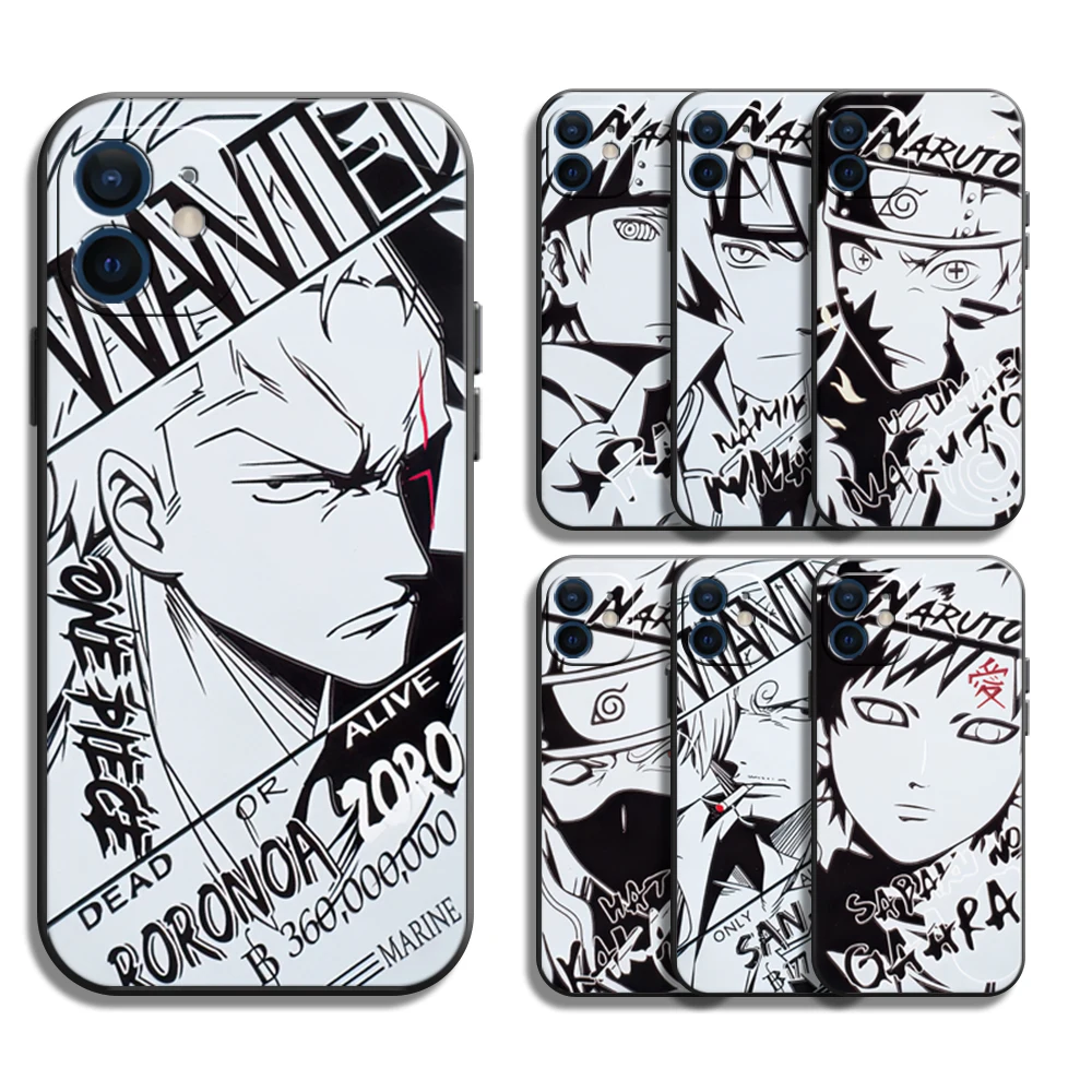 

NARUTO ONE PIECE Phone Cases For iPhone 11 Pro 12 13 MAX 6 6S 7 8 Plus XS 12 13 Mini X XR SE 2020 Silicone Back Cover Fanda