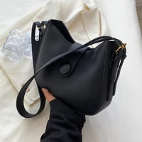 2022 new fashion texture ladies bucket bag high quality leather versatile one shoulder messenger bag popular underarm bag women