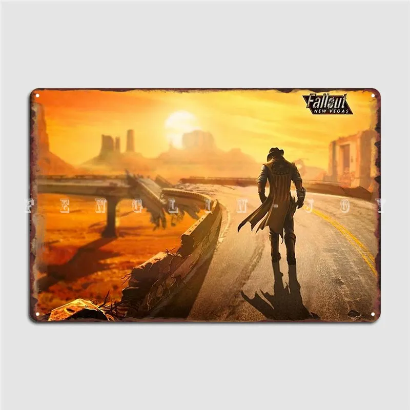 

Fallout New Vegas The Lonesome Road Metal Sign Cinema Living Room Vintage Cinema Wall Plaque Tin Sign Poster