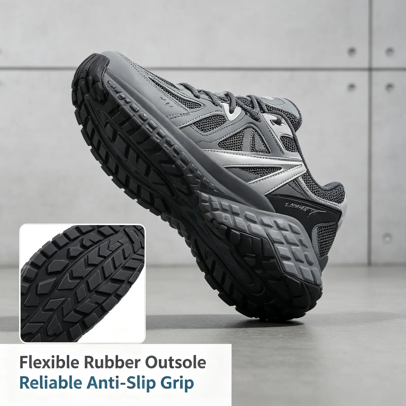 Фото Мужские кроссовки Skechers GO RUN с дышащей сеткой, противоскользящей подошвой и пеной с эффектом памяти, легкие и удобные, цвет угольно-серый 232742-CCGY №4