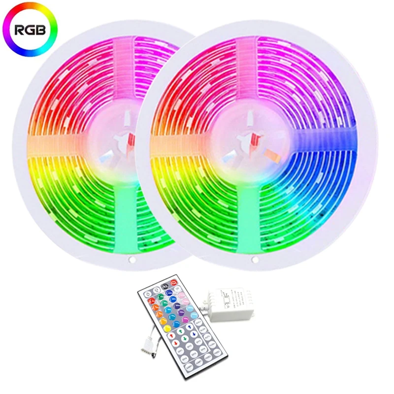 

2835 RGB Light Strip 10M Flexible LED Light Strip With 44 Keys Remote Controller+Controller For Valentine's Day Bedroom