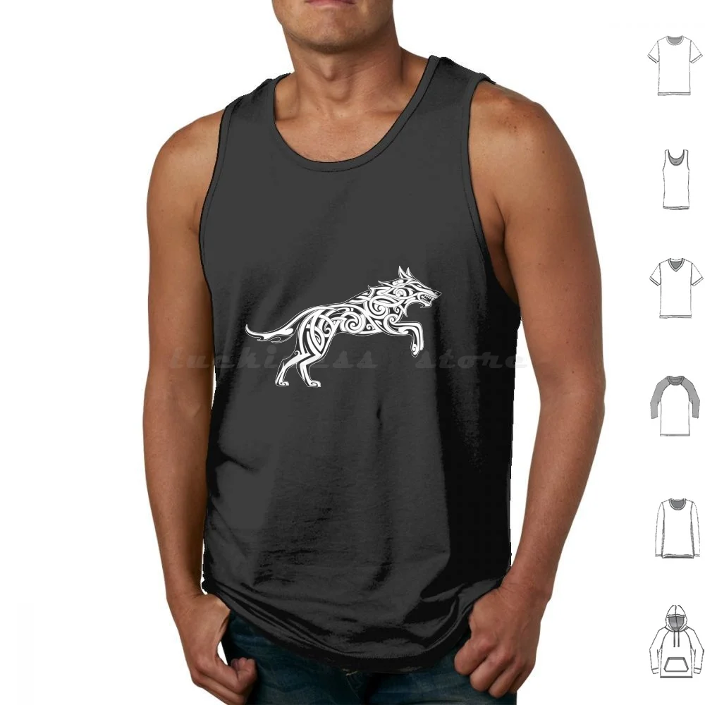 

Norse Wolf Tank Tops Print Cotton Norse Wolf Viking Vikings Odin Norse Nordic Mythology Scandinavian Valhalla Raven