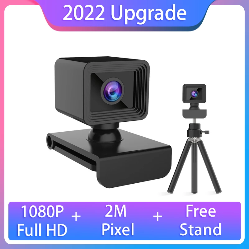 Webcam 1080p, Web Camera With Microphone  For PC, USB Web Cam For Computer, 2 Mega Pixels,1920x1080 Resolution,FHD Cmos Sensor