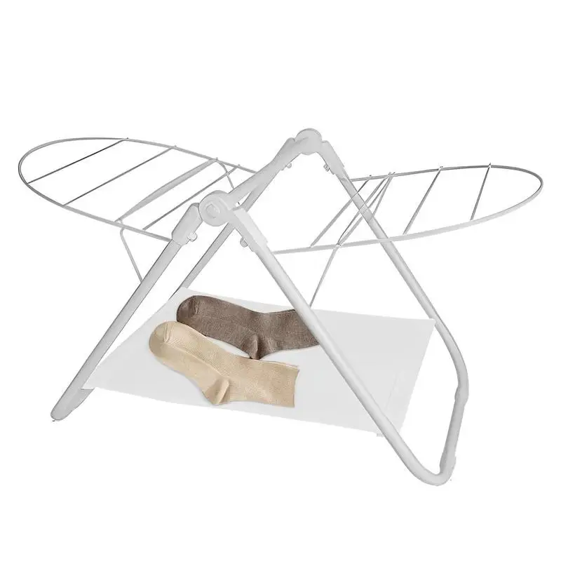 

Laundry Drying Rack Carbon Steel Extendable Laundry Airer With Bottom Mesh Laundry Storage Products For Dormitory Hotel Home