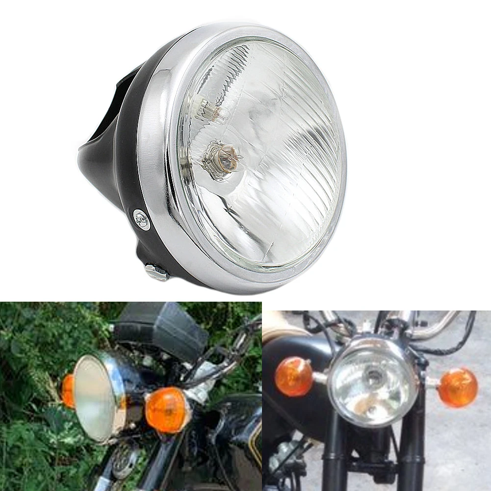 

12V Retro Motorcycle Headlight Round Head Light Lamp For Honda Jialing JH70 70 Lifan LF70 Moped 48Q Headlight