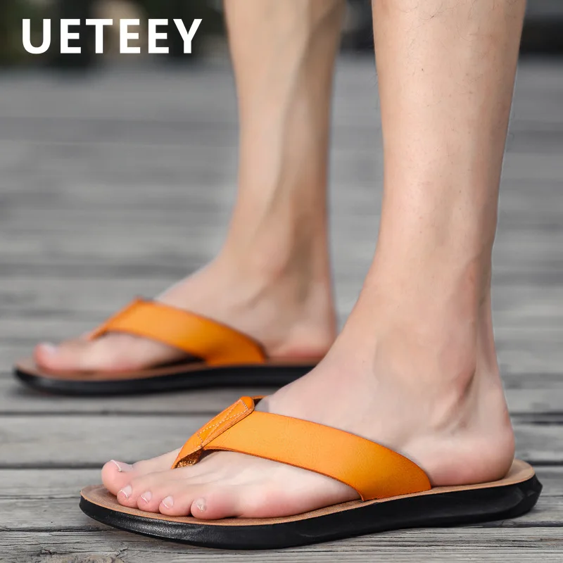 

New Slippers For Men's Summer Fashion Outer Wear Fashion Sandals Outdoor Comfortable Beach Shoes Soft Bottom Non-slip Flip Flops