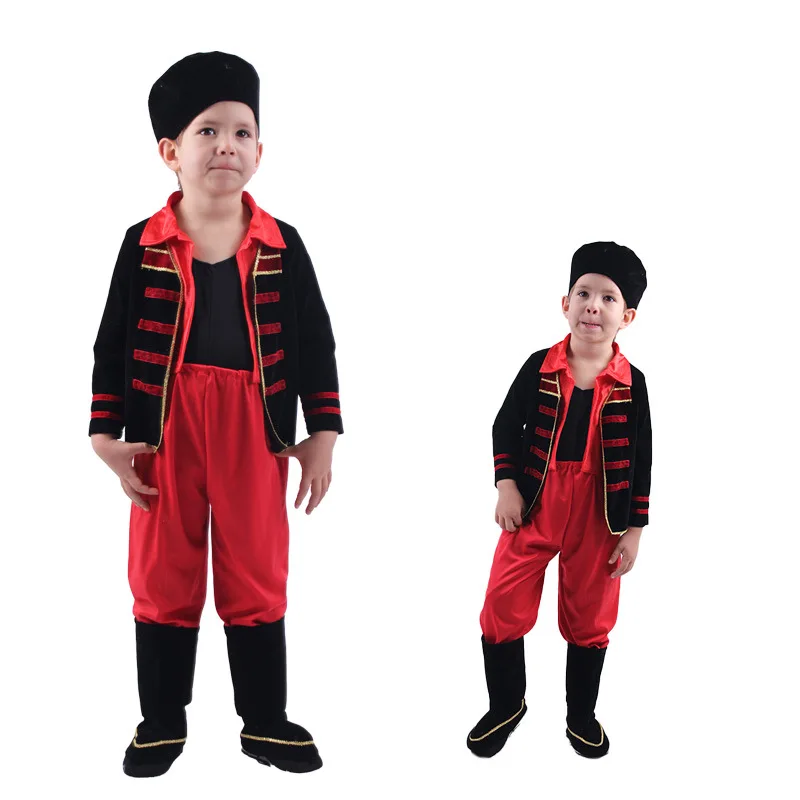 

Baby Boys Children Russian Costume Europe Traditional Outfit Wear Children Ethnic Style Kids Role Play Stage Performance Cosplay