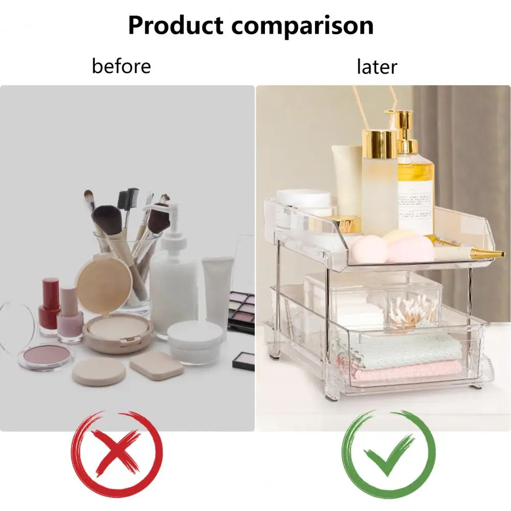 

Durable Easy to Assemble Multi-functional Keep Tidy Desktop Shelf Pull-Out Design Space-saving Storage Shelf Dorm Supplies