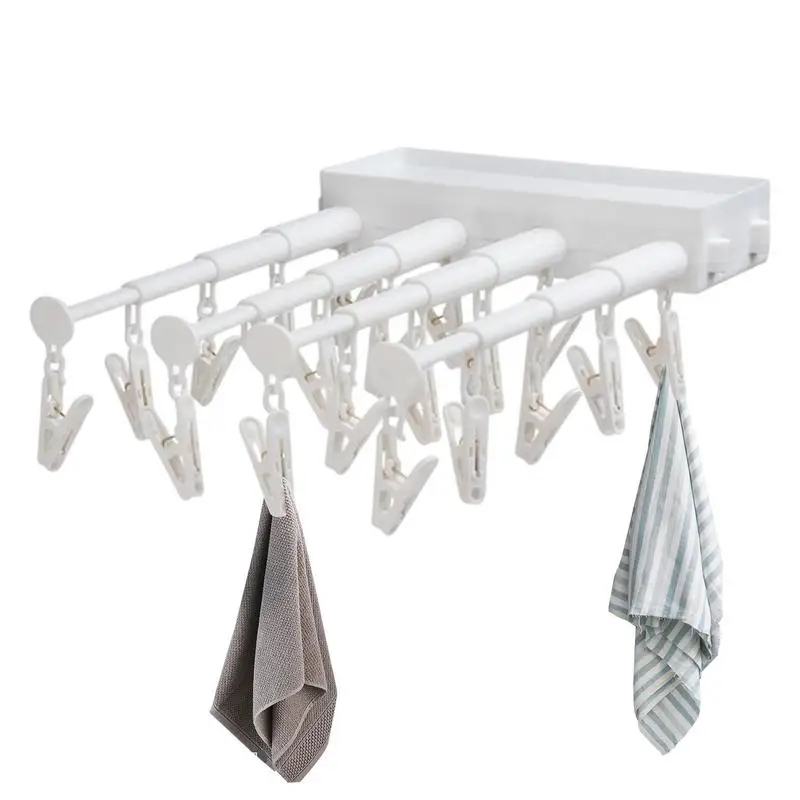 

Sock Drying Rack Telescopic Baby Clothes Drying Rack Portable Punch Free Hanging Balcony Closet Frame Storage Rack Space Saver
