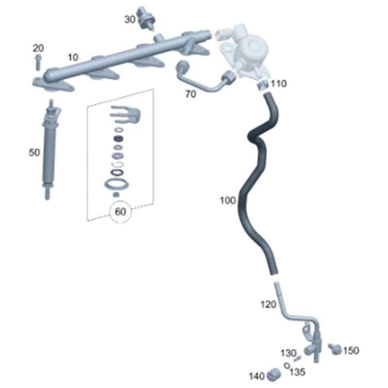 Сменный топливный шланг подходящий для W213 C180 GLK200 GLK250 насосная труба 40GF