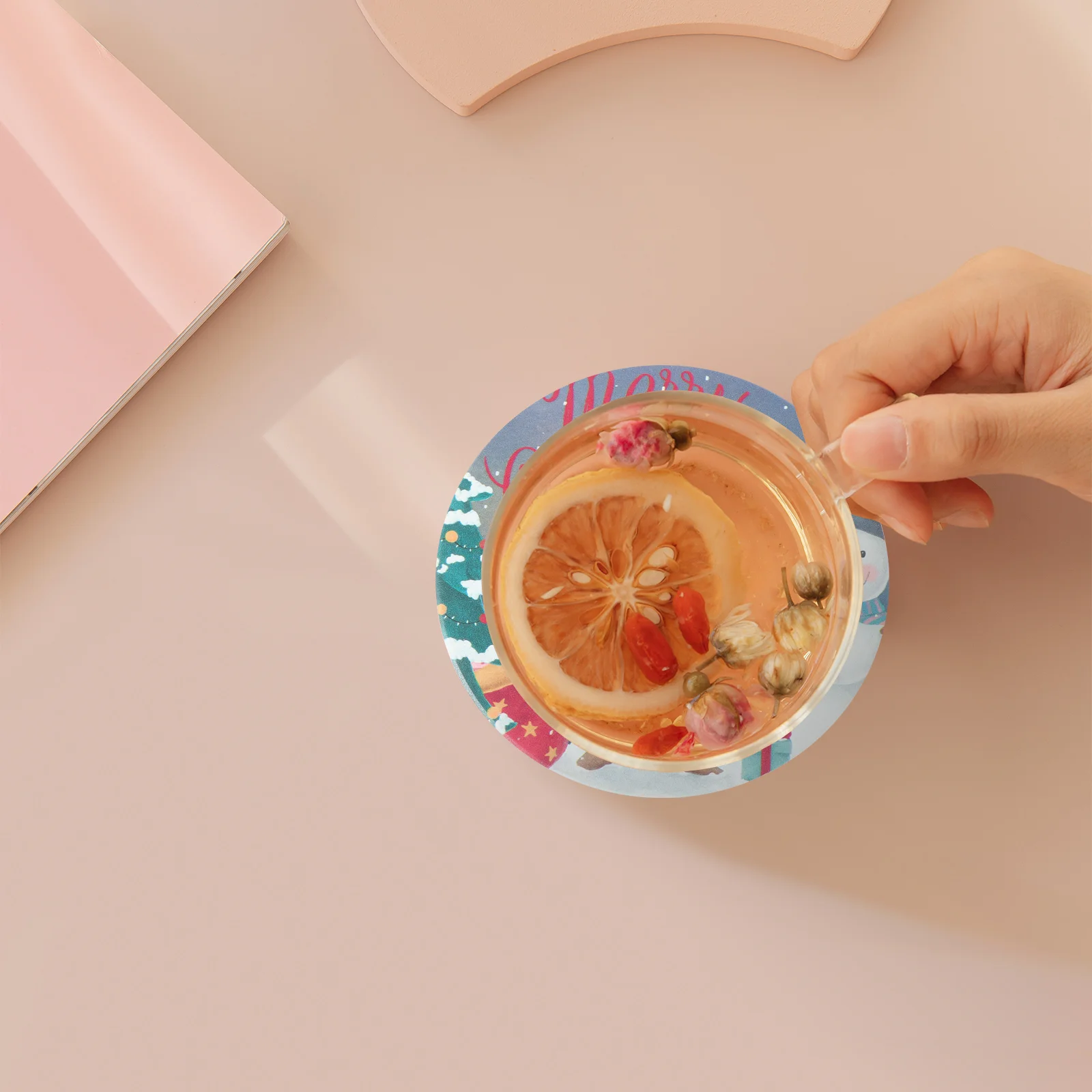 

4pcs Practical Creative Anti-skid Premium Bowl Mats Cup Placemats for Restaurant Home Hotel