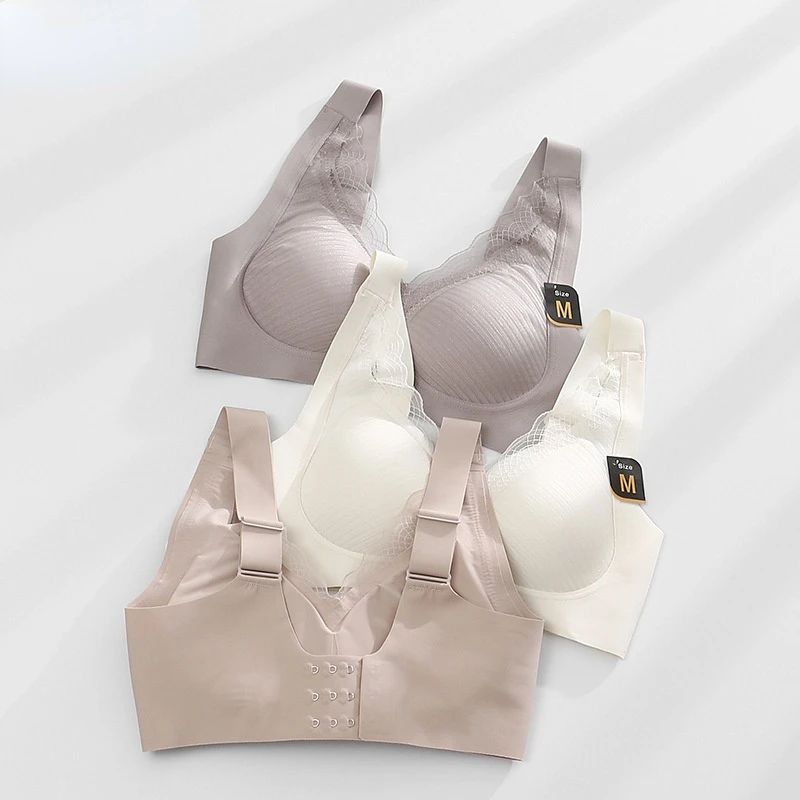 Women's seamless latex bra, oversized underwear, M-XXL Bralette enhanced, comfortable, with shock pads