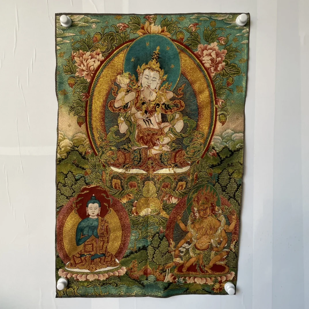 

Free Delivery China Elaborate Silk Embroidery Luck“Bodhisattva Buddha”Geomantic Thangka Painting Mural Household Decoration#148
