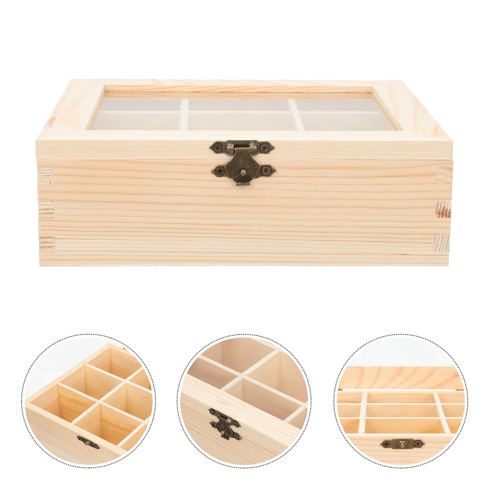 

Органайзер для чайных пакетиков, коробка для хранения кофе, деревянный контейнер для сахара, приправ, контейнер для печенья, маленькие ящик...