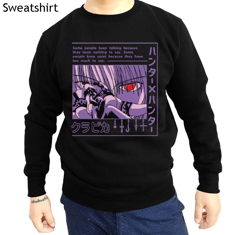 

Unique Hunter X Hunter sweatshirt for Men long sleeve Anime Manga Kurapika HxH Devil Eye hoodies Cotton sweatshirt