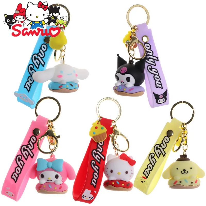 

1Pc Cute Sanrio Melody Kuromi Hello Kitty Cinnamoroll Doll Keychain Car Key Pendant Anime Figures Children Bag Hanging Jewelry