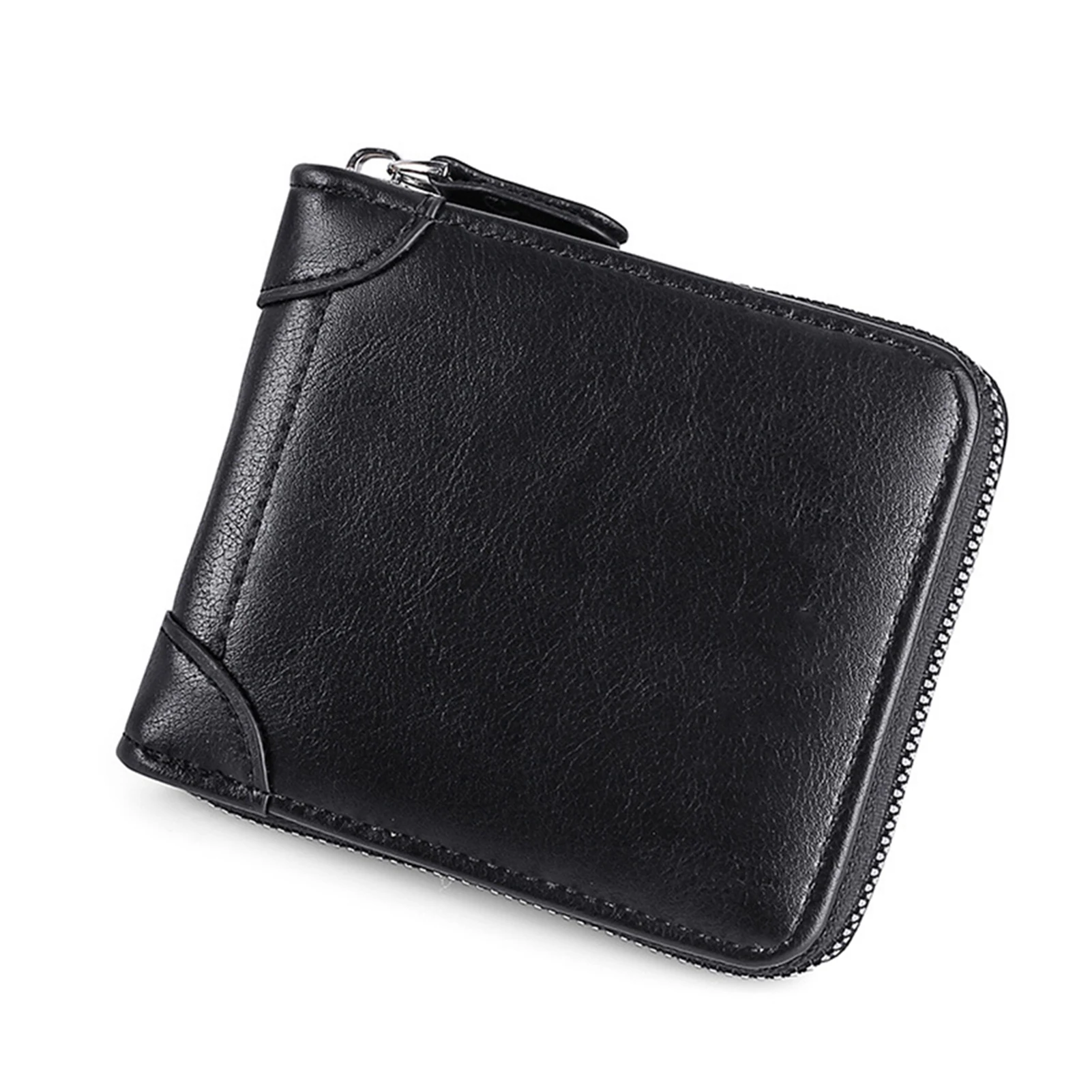

2022 New Men's Wallet Retro Horizontal Multifunctional Card Case Multi-Card Tri-Fold Zipper Bag