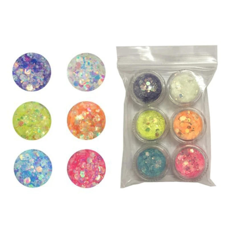 

E15E 6 Colors Glitter Sequins UV Epoxy Resin Mold Filling Material Art Decoration DIY Crafts Shinning Flakes Filler
