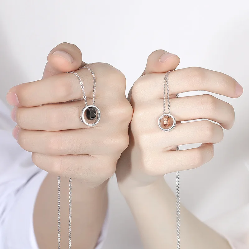Модные винтажные женские и мужские изысканные двойные кольца ожерелья