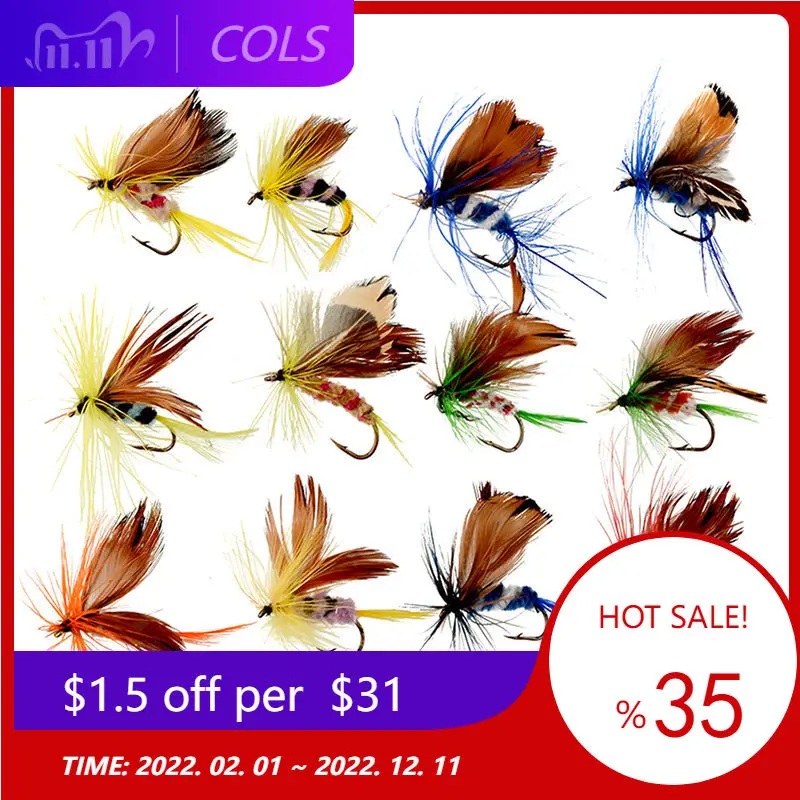 

12pcs/set Various Dry Fly Hooks Tool Fishing Trout Flies Fish Hook Lures Fishhook Artificial Insect Bait Lure Pesca Iscas Tackle