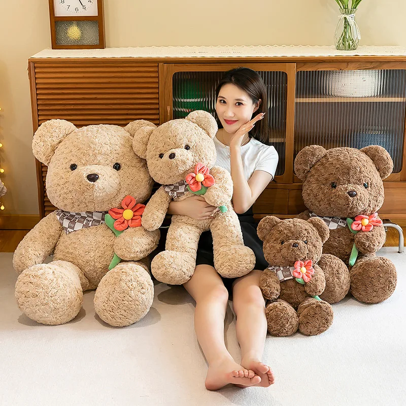 

Cartoon new flower teddy bear plush toy large cuddle bear doll machine doll toy