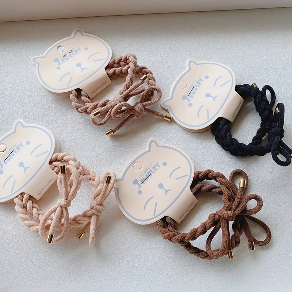 

2pcs/lot Twist Hair Tie Korean Simple Girl Elastic Ponytail Hair Tie Rope Solid Color Hair Rubber Band Hair Accessories Headwear