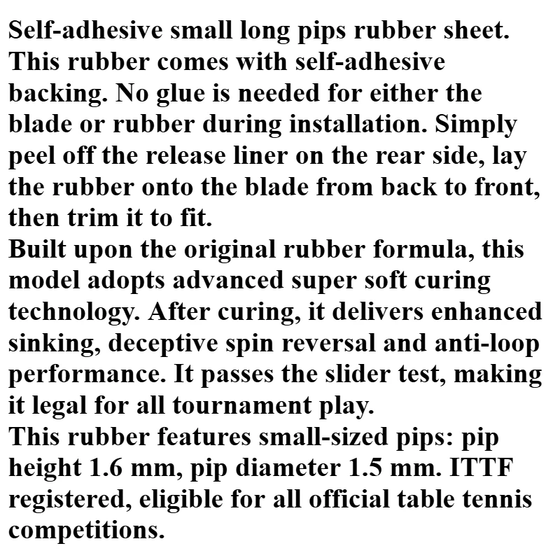 Накладка для настольного тенниса Double Fish 1615 Super Soft Cured, самоклеящаяся, с маленькими и длинными шипами, OX, одобренная ITTF (art.: 3920dc2cda314) - 3920dc2cda314