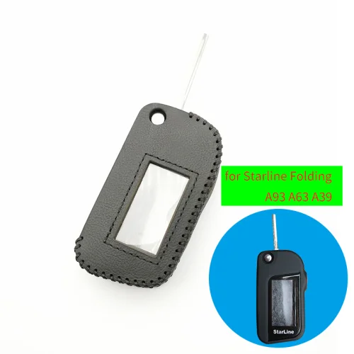 

A93 чехол с необработанным стеклянным лезвием кожаный чехол для ключа чехол для Starline A93 A63 A39 A93 4 кнопки Складной автомобильный флип-пульт дистанционного управления