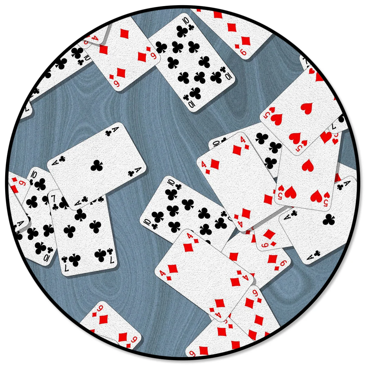 

Playing Cards Wooden Table Circle Rug Area Rug Large Carpets For Bed Room Rugs And Carpets For Home Living Room Bedroom Decor