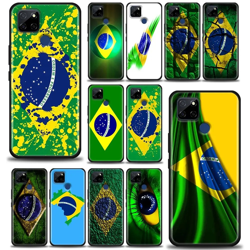

Brazil Brazilian Flag For Realme C1 C2 C21Y C25 C12 Case Soft Back Cover Phone Cases For OPPO Realme GT 5G GT2 Neo2 Coque