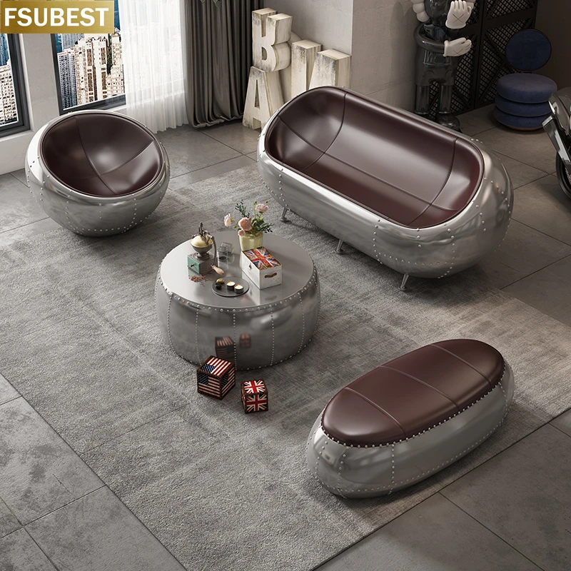 Авиатор среднего века для отдыха в гостиной алюминиевое кресло-совок детское