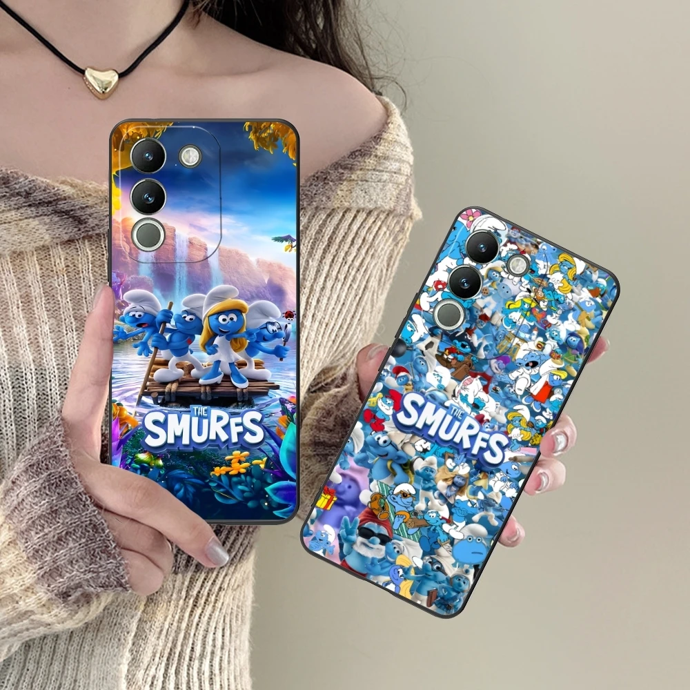 Smurfs Smurfette Smart Mobile Phone Case для VIVO Y95 Y93 Y31 Y20 V19 V17 V15 Pro X60 NEX Черный Мягкий чехол телефона