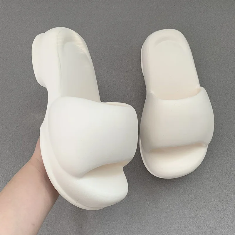 Fashion Luxury Designer Shoes Summer Women Outdoors White Slides EVA Slope Heel Thick Modern Slippers For Lady Beach Slipper