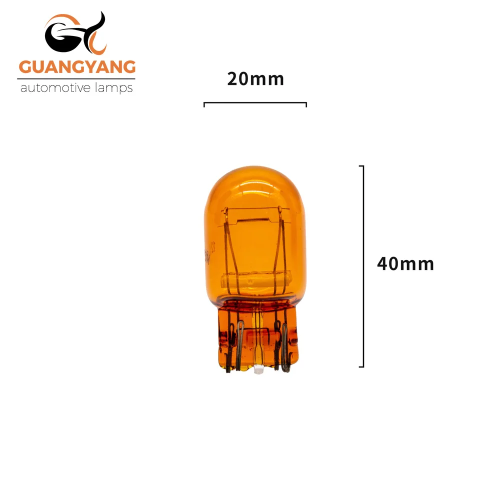 10 шт. T20 7440 7443 W21W W21/5W 12V 21W Натуральный Желтый Янтарный автомобильный галогенный